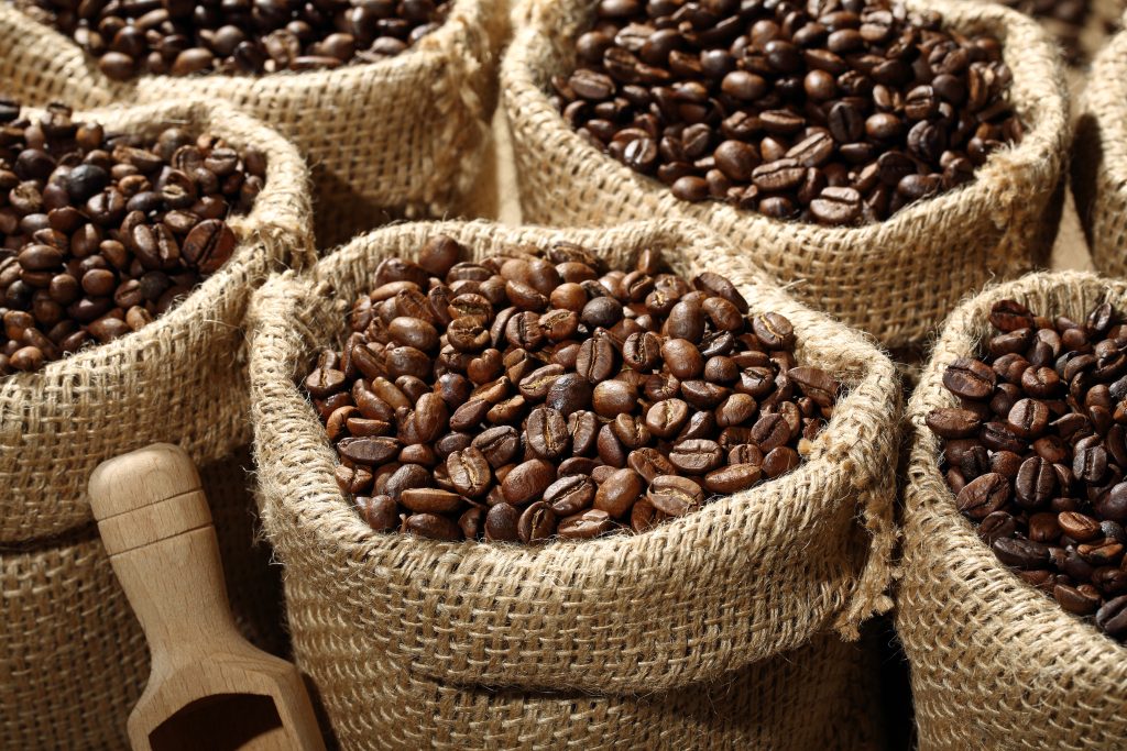 Bags of coffee beans